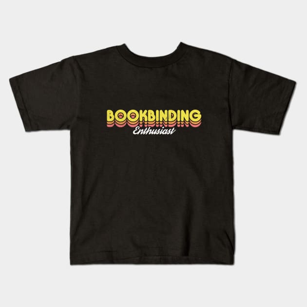 Retro Bookbinding Enthusiast Kids T-Shirt by rojakdesigns